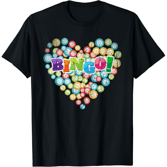 Heart Bingo Player Gambling Lottery Bingo Caller Gift Bingo T-Shirt - As Picture - XL