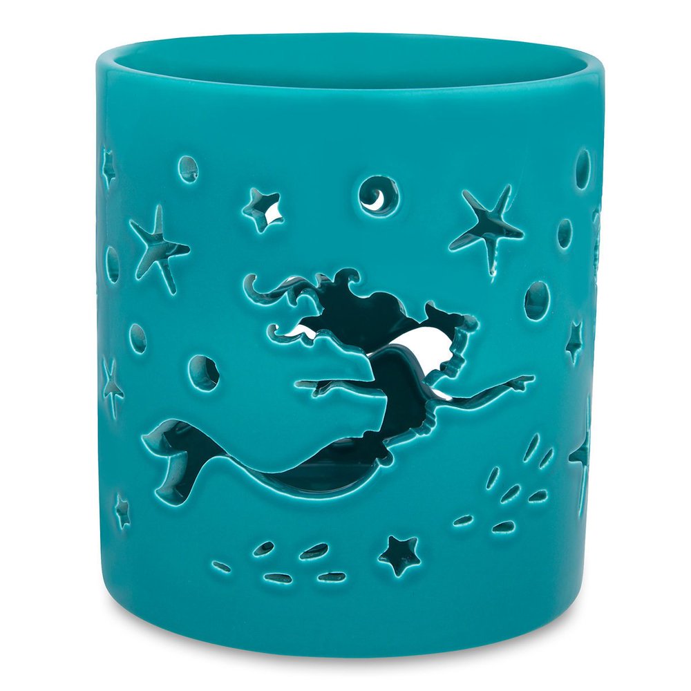 Disney Parks Nautical Little Mermaid Ariel Art Nouveau Glass Candle