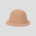 thumbnail image 6 of CoCopeaunts Bucket Hat for Women Sweet Solid Color Knit Hats Lambs Wool Brim Winter Warm Pot Hat Travel Photography Bucket Cap, 6 of 8