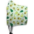 thumbnail image 5 of silau Green Avocados Cartoon Flannel Fleece Throw Hooded Blanket 50"x60" Living Room/Bedroom/Sofa Couch Warm Soft Bed Blanket for Kids Adults All Season, 5 of 6