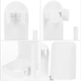 thumbnail image 2 of Minkissy Toothbrush Holder Wall Mounted 2 Sets White Rectangular Storage Rack Design for Bathrooms, 2 of 8