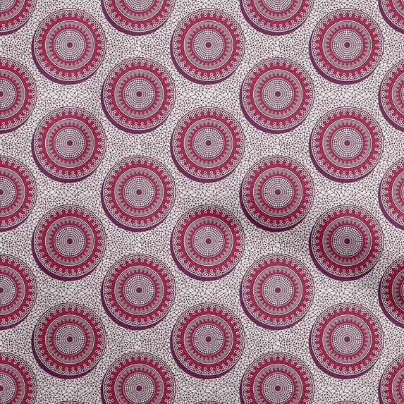 oneOone Cotton Poplin Dark Magenta Fabric Asian Block Sewing Material Print Fabric By The Yard 56 Inch Wide
