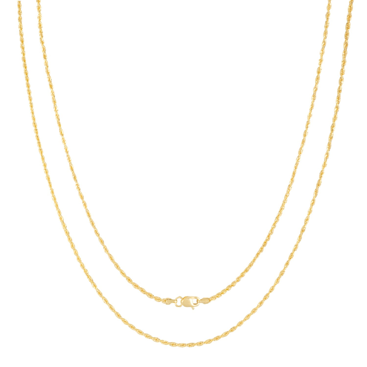 14k Solid Yellow Gold Rope Chain Necklace 1.5mm Men Women Sz 22 inch 