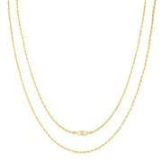 JULIETTE COLLECTION 14K Yellow Gold Diamond Cut Rope Chain Necklace for Men and Women â€“ Measures 1.5mm Thickness x 22 Inches Length