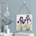 thumbnail image 5 of Iris Wooden Hanging Sign Flower Art Iris Gifts Spring Flower Door Sign Spring Door Decor Rustic Farmhouse Decorations for Home Kitchen Bedroom Cafes Bar Sign 12x12 Inches, 5 of 8