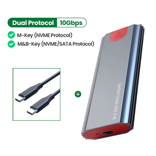 Cajas Ssd Cajas Ssd Dual Protocol M2 Ssd Case 2tb Adaptador Caja para Nvme Pcie Ngff Sata M/b Key Ssd