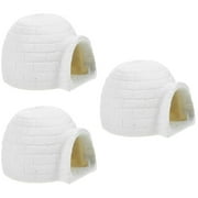 Simulation Igloo Ice House Craft Fairy Garden Fish Tank Living Room Decorations Figurines for Kids Statue White Child
