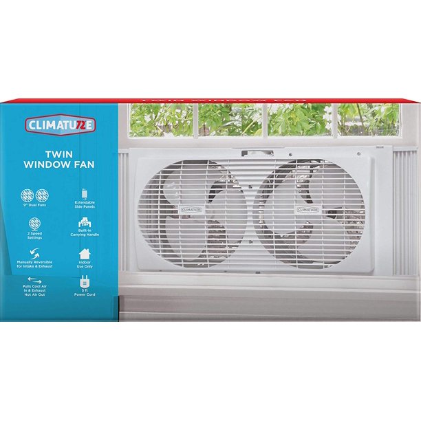Climature 9 inch Twin Window Fan White
