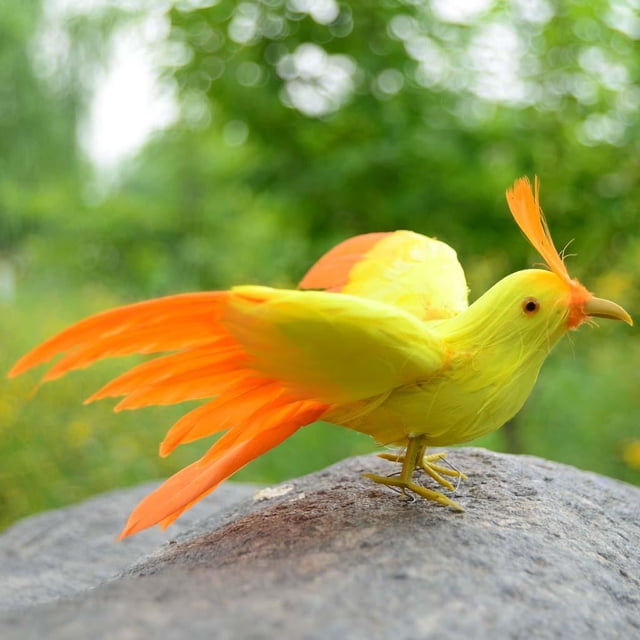 1 Pieza Pájaros Cuervos Cuervos / Juguete Falso para Mascotas para Vacaciones - Amarillo perfecl Pájaros realistas americanos
