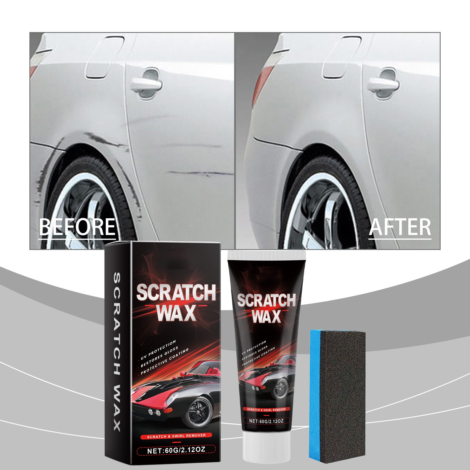 Pâte Polissage Voiture 100g - Élimine Rayures Légères, Oxydation - Pour Carrosserie, Jantes, Plastiques - Finition Brillante