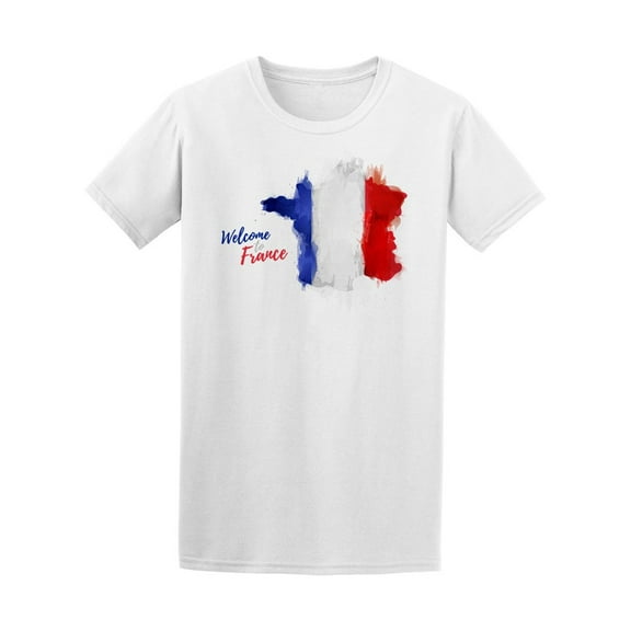 Watercolor France Map Flag Tee Men's -Image by Shutterstock