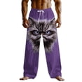 thumbnail image 2 of Dolkfu Drawstring Mens Pants Loose Fit Pants Novelty Lounge Graphic Trouser Mens 4X, 2 of 6