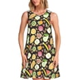 thumbnail image 1 of Balery Fruits Vestidos de verano para mujer con estampado: vestido holgado sin mangas, vestido playero informal y cómodo para días calurosos., 1 of 7