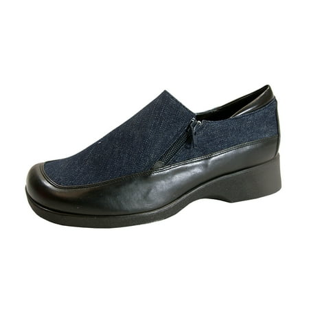 FUZZY Nell Women s Wide Width Denim Casual Shoes with Zipper BLUE DENIM 10