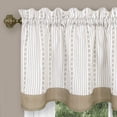 thumbnail image 2 of Woven Trends 3-Piece Window Kitchen Curtain Set, 58"W x 36"L Inches Double Layer Pinstripes, Window Tier Panels and Valance Set, Top Rod Pocket Light Filtering with Geometric Designed, Taupe, 2 of 4