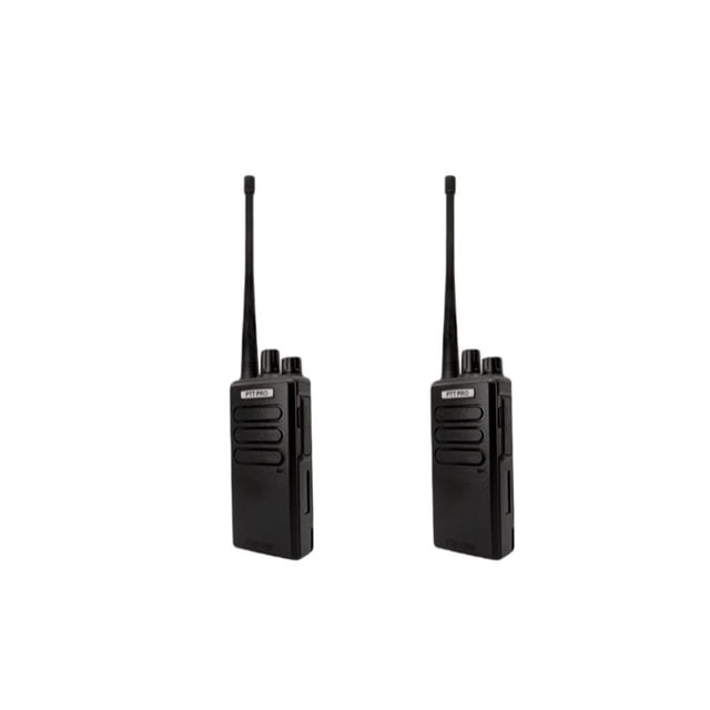 Radio de 2 Vías (2 pzas) PTTPRO banda UHF con 16 canales preconfigurados, color negro