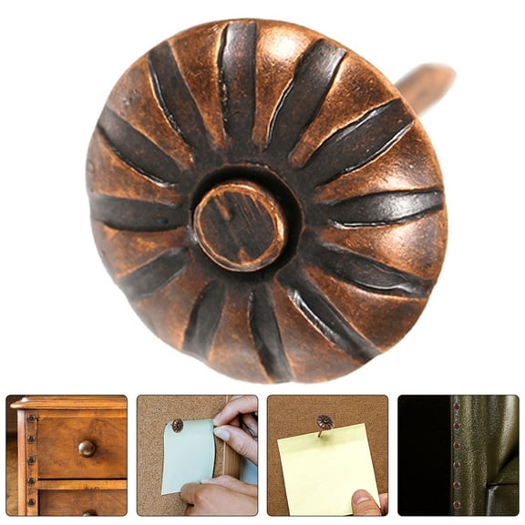 Raindrops 200Pcs Brown Iron Upholstery Tacks Decorative Nails for Furniture Sofa Decor