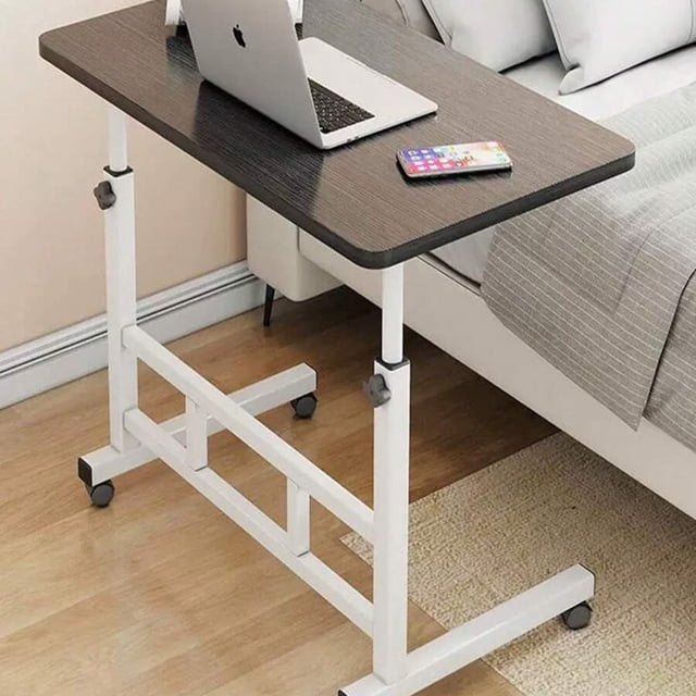 Mesa Auxiliar Móvil Ajustable en Altura con Ruedas, Mesa Auxiliar Ajustable para TV, Mesa Cómoda para Laptop, Bandejas para Cenas, Bandeja para Comer la Cena en la TV, Bandeja para Comer en la Cama