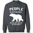 thumbnail image 2 of OXI Crewneck Sweatshirt - The Bear World, Basic Casual Sweatshirts for Men's and Women Fleece Sweatshirt Long Sleeve - Charcoal Small, 2 of 2