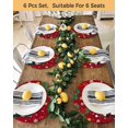 thumbnail image 4 of 13 Inch Round Placemats Set of 4, Christmas Snowman Non Slip Heat Insulation PP Table Mats, Red Xmas Pine Branch Snowflake Red Birds Washable Place Mats for Kitchen Dining Party Table Decor, 4 of 7