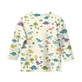 thumbnail image 3 of Xyxonk Cute Shirts for Teen Girls 3/4 Sleeve Trendy Shirt Round Neck Winter Tops Cute Dinosaur Print Blouses Casual Outfits 10-11 Years, 3 of 4