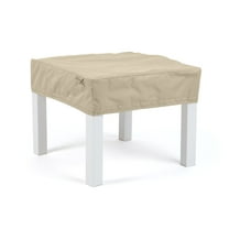 Covermates Square Table Top Cover - Water-Resistant Polyester, Adjustable Buckle Straps, Patio Table Covers, Square 24W x 24D x 6H, Khaki