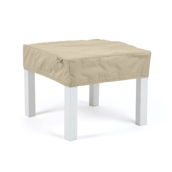 Covermates Square Table Top Cover - Water-Resistant Polyester, Adjustable Buckle Straps, Patio Table Covers, Square 24W x 24D x 6H, Khaki