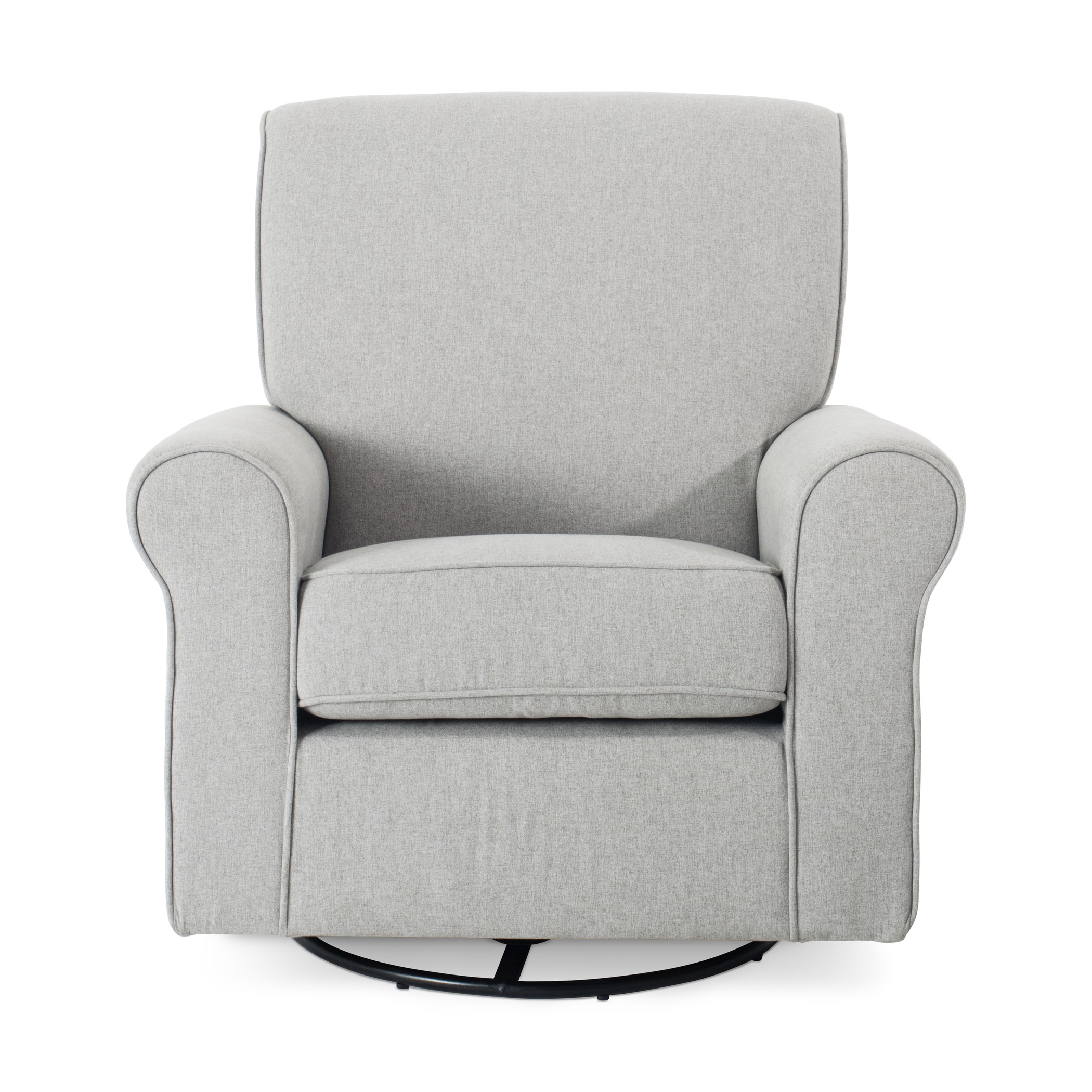 Serene Upholstered Swivel Glider Rocker Chair in Flecked Gray by Forever Eclectic - image 3 of 6