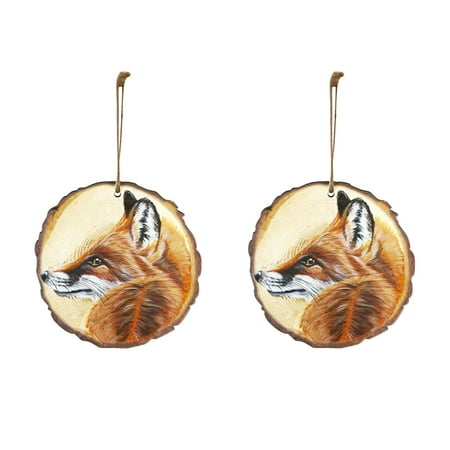 

Dealovy Lovely Christmas Round Wooden Hanging Night Scenery Printed Pendant