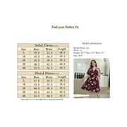 VERABENDI Womens Plus Size Dresses Short Sleeve Knee Length Casual Sexy V-Neck Dress with Pockets, L-4X