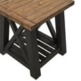 thumbnail image 3 of End Table with Slatted Shelf and X Legs, Brown and Black- Saltoro Sherpi, 3 of 7