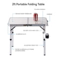 thumbnail image 3 of Mesa de campamento plegable pequeña, 24 pulgadas de largo x 16 pulgadas de ancho con patas de altura ajustable, mesa de comedor de aluminio portátil liviana para interiores y exteriores para picnic, c, 3 of 5