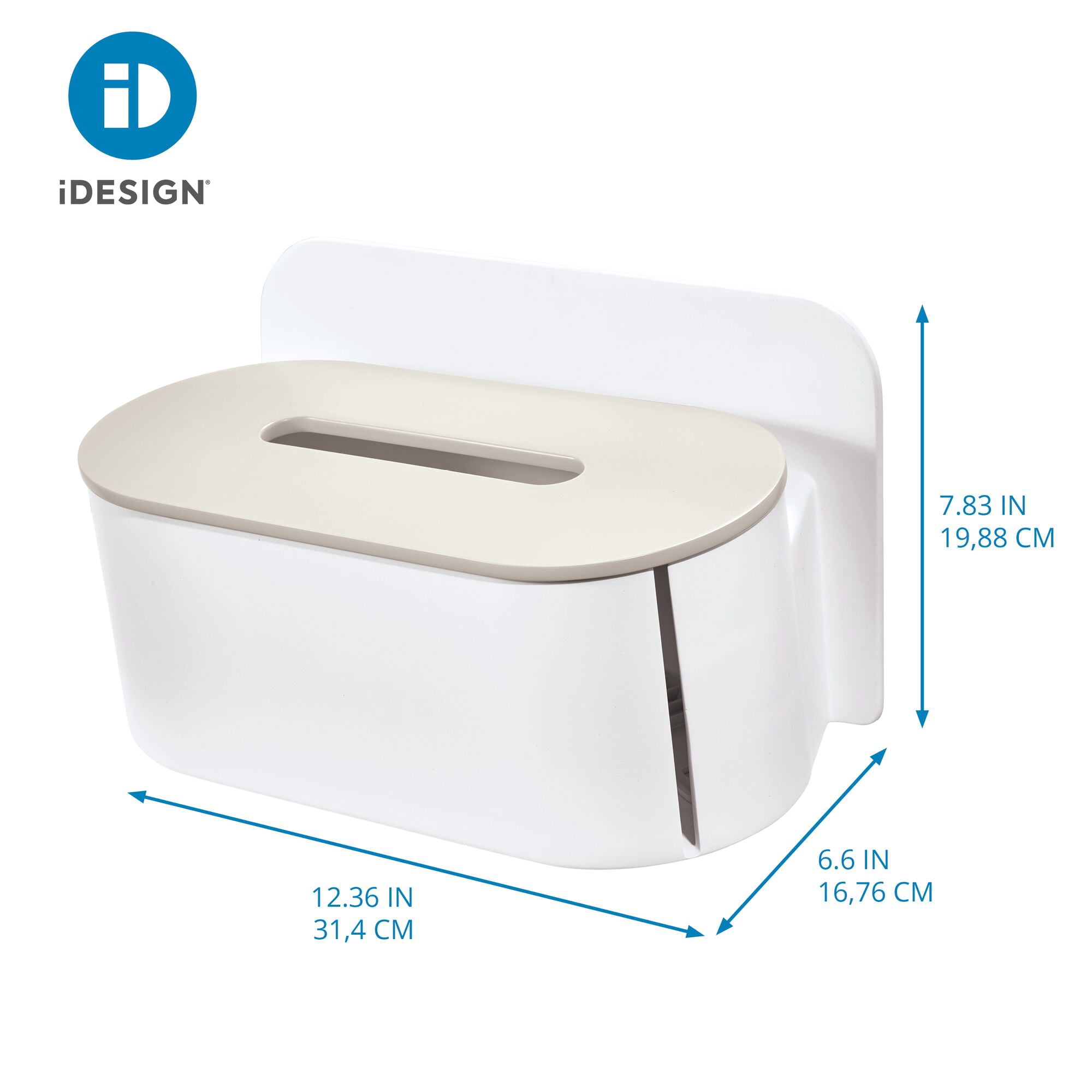 iDesign Adhesive 2-Roll Toilet Paper Holder and Dispenser – Berkley Collection - Coconut/White