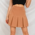 thumbnail image 3 of YUTK Summer Skirt for Women - Women Fashion Casual High Waist Ruffled Elastic Waist Short Skirt Khaki L, 3 of 8