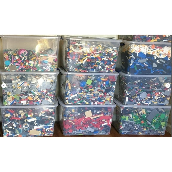 Lego Bulk LOT 5 pound box of Bricks, parts, Pieces, Tires Authentic Lego