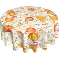 thumbnail image 1 of Rustic Fall Tablecloth Round 60 Inch Thanksgiving Round Tablecloth Waterproof Polyester Washable Autumn Watercolor Pumpkin Table Cloth Table Cover for Kitchen Dining Room Patio Party, 1 of 6
