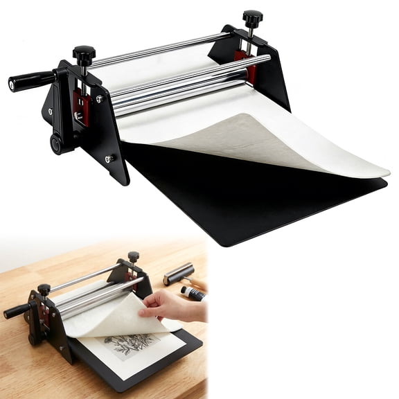 Basic Etching Printing Press for Printmaking with Felt & Base Plate, Fit for Etching, Embossing, Block, Monotype, Lithography, Relief Block Printing, Printing Size 11 ""L x 10"" W x 7.2 ""H