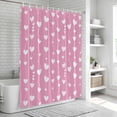 thumbnail image 4 of Valentine's Day Shower Curtain, Sweet Love Heart Lines Romantic Pink Washable Shower Curtains for Bathroom Bathtubs, Waterproof Quick-Dry Bath Curtain with Hooks & Grommets, Narrow 66"x72", 4 of 9