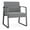 Gray Flannel, variant on Waterfall Reception Sled Base Oversize Guest Chair / Charcoal Steel / Light Gray