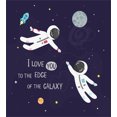 thumbnail image 3 of Universe Duvet Cover Set, I Love You to the Edge of the Galaxy Typography with Astronauts, Decorative 3 Piece Bedding Set with 2 Pillow Shams, Calking Size, Dark Purple Multicolor, by Ambesonne, 3 of 3