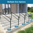 thumbnail image 6 of TROPOW 4 Step Hand Rails for Outdoor Steps,Stair Handrail Kit,Black Stair Railings Metal Wrought Iron Balusters Aluminum Stair Railing,Stair Assistance for Elderly, for Concrete, Porch, Wood Steps, 6 of 8