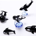 thumbnail image 5 of Figuritas de ballenas pequeñas sopladas a mano, estante de palillos de animales marinos de arte en vidrio, regalo, decoración de pecera para el hogar, 2 uds., 5 of 5