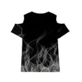 thumbnail image 6 of HADST Girls' Print Cold Shoulder T-Shirts, Short Sleeve Crew Neck Casual Tops, Trendy Summer Tees for Daily Wear, 6 of 8