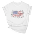 thumbnail image 2 of Xdegoge American Flag Patriotic 4th of July Sparkly Graphic T Shirt for Women Short Sleeve Crewneck Loose Casual Top USA Pride Summer Tee Holiday Party Fashion Shirts, 2 of 5
