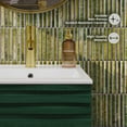 thumbnail image 4 of Cascade 18" Freestanding Bathroom Vanity in Green Oak with Sink Top, 4 of 12