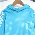 thumbnail image 6 of OYXSER Girls 2 Piece Plaid Lounge Set Cropped Hoodie and Sweatpants Jogger Pants Activewear Outfit, Sky Blue 13-14Y, 6 of 9