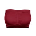 thumbnail image 4 of Women Strapless Bra Size Plus Removable Padded Top Stretchy Bra Strapless Double Bandeau Soft Bralette Underwear Wire Bra Red M, 4 of 4