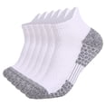 thumbnail image 1 of GDREDA Chaussettes de Noël pour Femmes, Lot de 6, Chaussettes de Randonnée Épaissies à Base de Serviette pour Absorber la Sueur, Mi-Mollet, Chaussettes de Sport et de Course, Blanches, m, 1 of 3