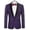 Purple, variant on Mens Floral Tuxedo Jacket Embroidered Blazer Shawl Lapel Dress Suit Slim Fit for Christmas Prom Wedding Homecoming Party