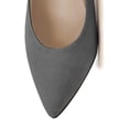 thumbnail image 4 of YDN Women Adorable Wide Strappy Buckled Mary Janes Kitten Low Heels Pumps Pointed Closed Toe Slip On Dress Shoes Size 7 Gray, 4 of 4